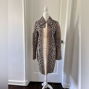 Chloe Brown and Cream Snake Print Trench Coat
